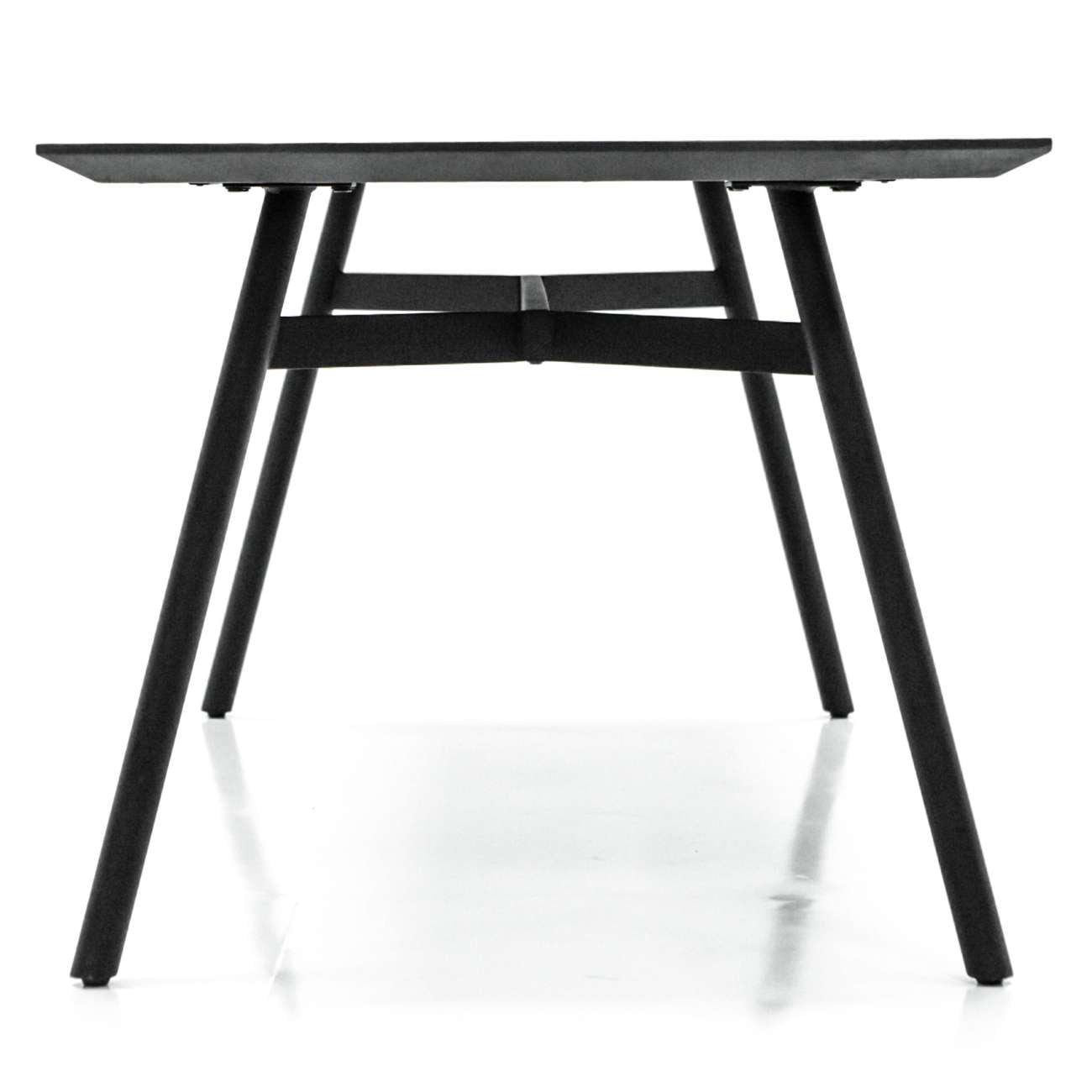 Bronks Black Acacia Wood Fixed Dining Table | 6 Seater